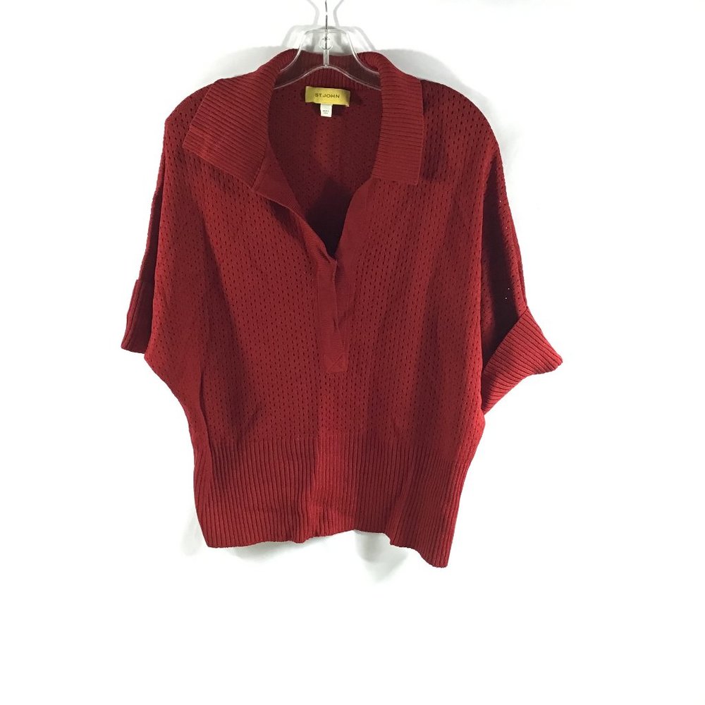 St .John red shirt 3/4 sleeve good  condition